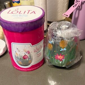 Lolita Floral Firefly Wine Glass - Pink and Green Design